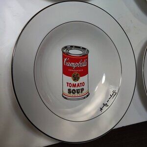 Tomato Soup Bowls Art Can Block Series of 4, signed by Pop Artist Andy Warhol.
